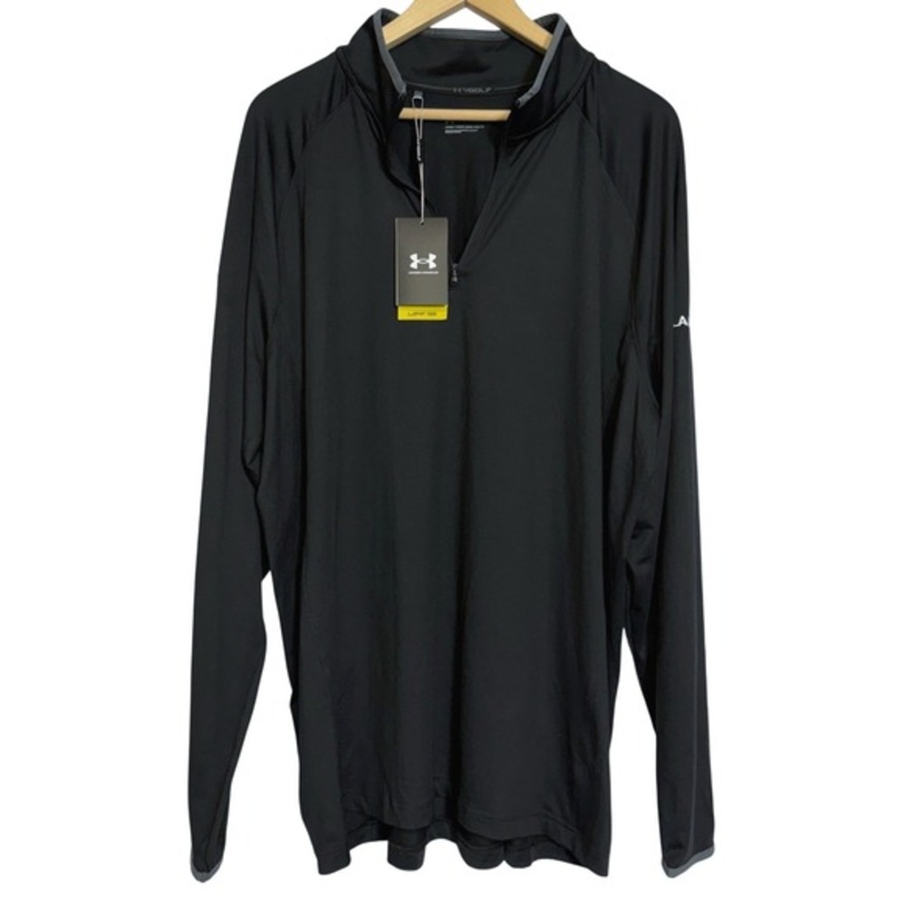 Under Armour UPF 50 NWT Mens Jacket 1/4 Zip  Loose Fit‎ Shirt Size 2XL Black